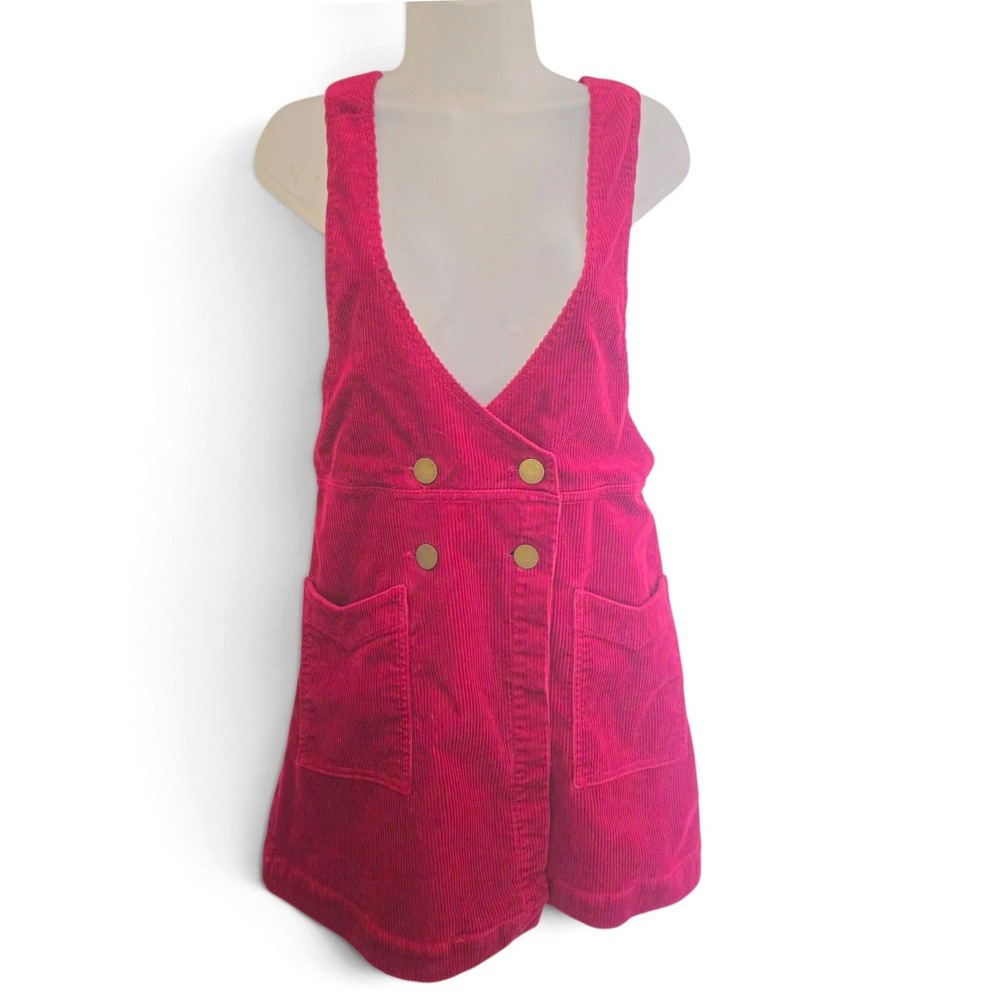 Free People Red Canyonlands Cord Jumper Mini Dress Size 4
